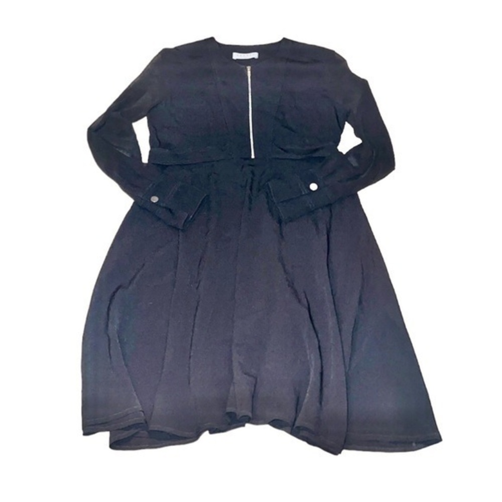Sandro Paris Rosie Black Crepe Long Sleeve Dress Size‎ Small - Picture 2 of 15